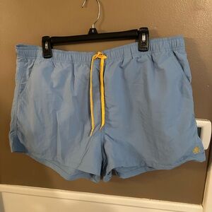 Alpine Design Light Blue Swim Trunks with Yellow Accent